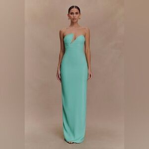 MESHKI Winston Strapless Sequin Maxi Dress - Lagoon size Large NEW